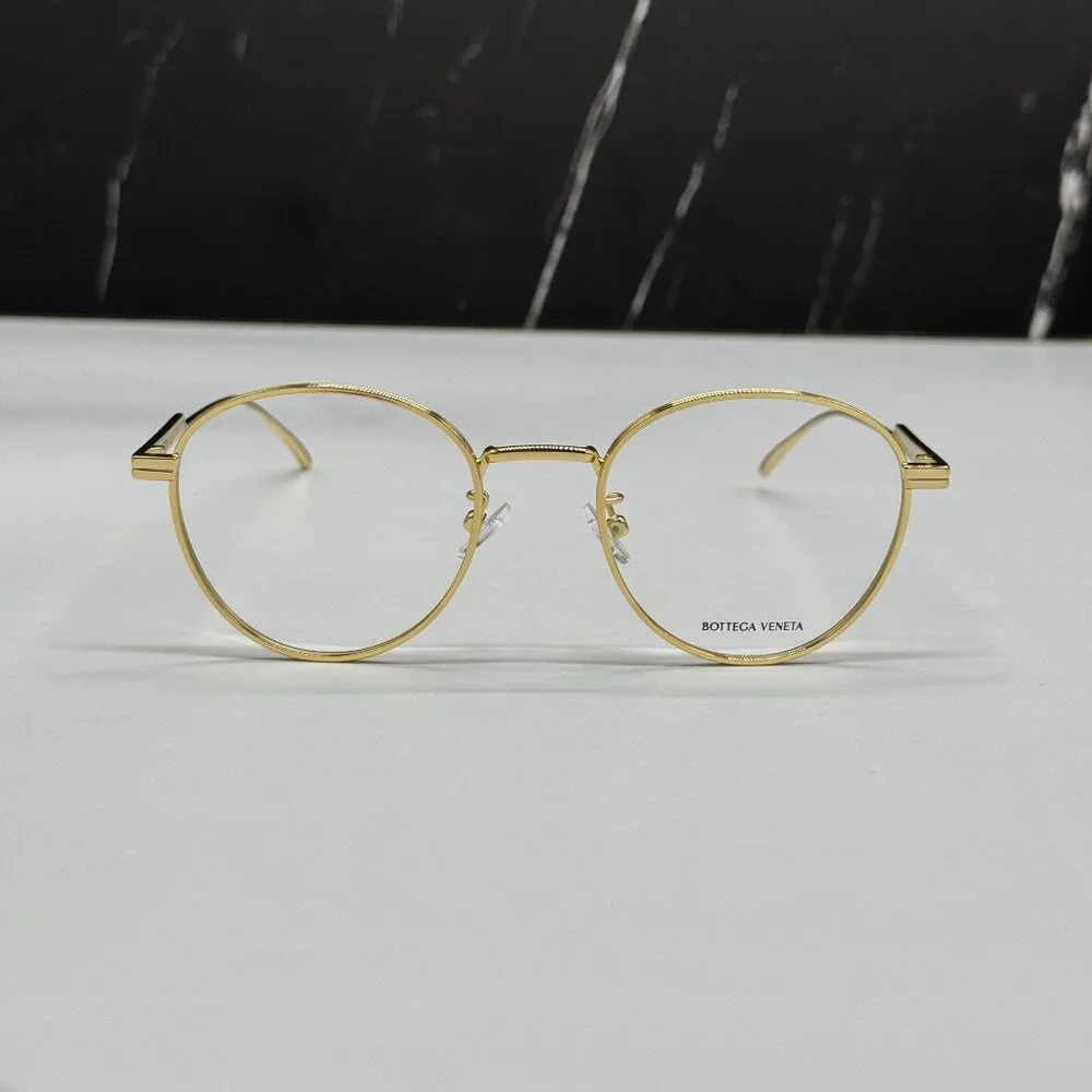 NEW BOTTEGA VENETA BV1016OA 002 ROUND GOLD UNISEX EYEGLASSES BOTTEGA VENETA
